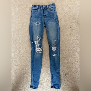 AMERICAN EAGLE SIZE 0 LONG SKINNY JEANS